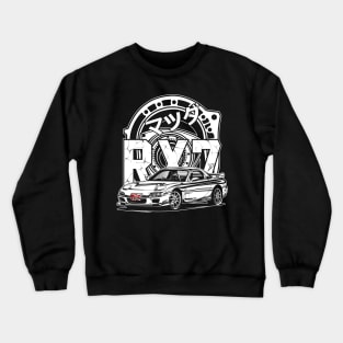 RX7 FD3S Rotary Engine (White Print) Crewneck Sweatshirt